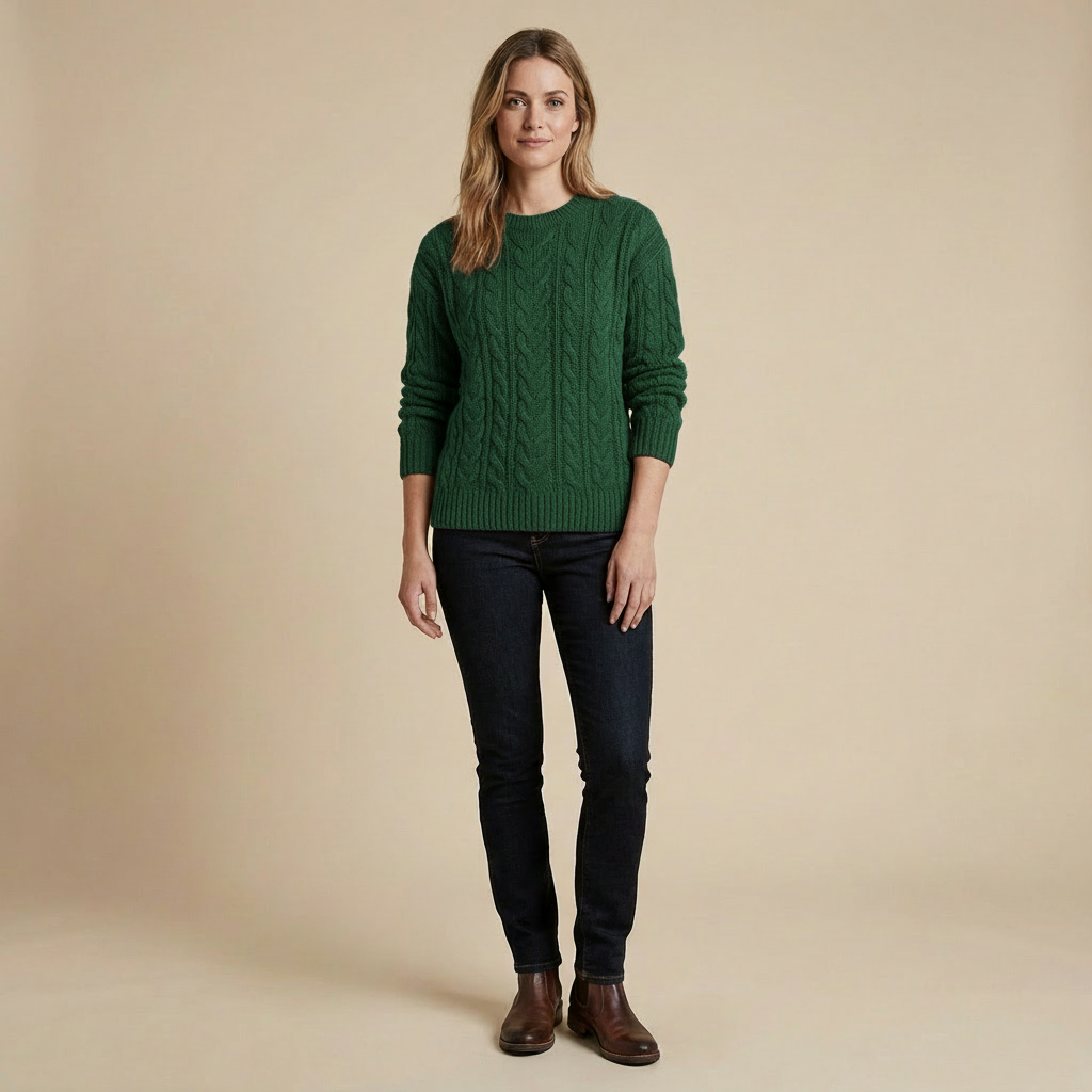 Clara – Sweter o Splocie Warkoczowym