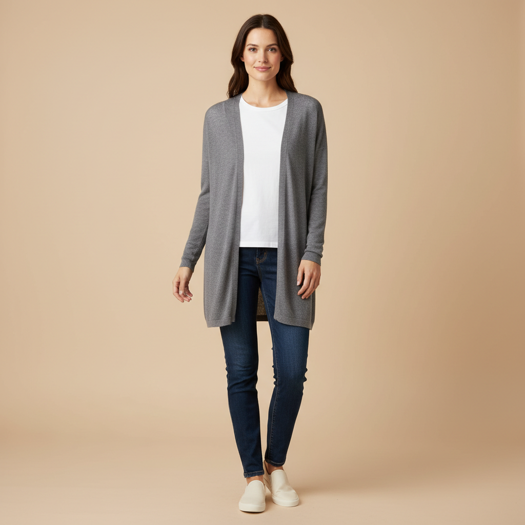 Serena – Lekki Kardigan z Długim Rękawem
