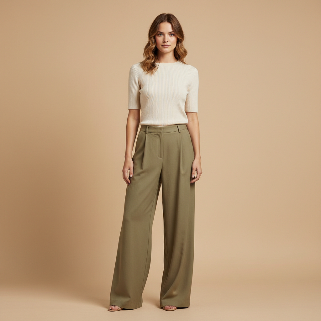 Riva – Spodnie z Szeroką Nogawką