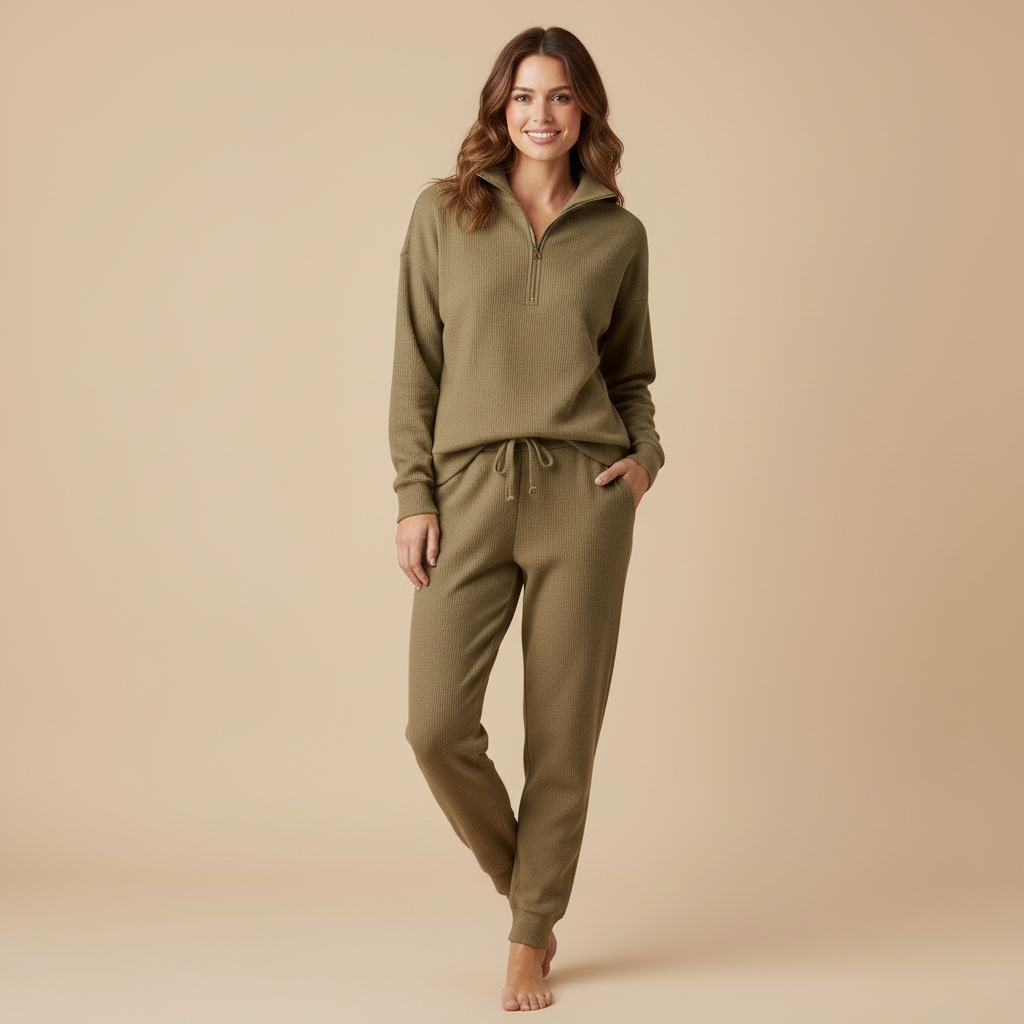 Nova – Zestaw Lounge Bluza z Półzamkiem i Joggersy