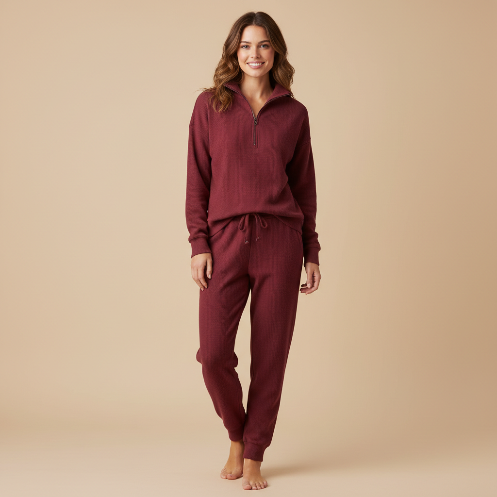 Nova – Zestaw Lounge Bluza z Półzamkiem i Joggersy