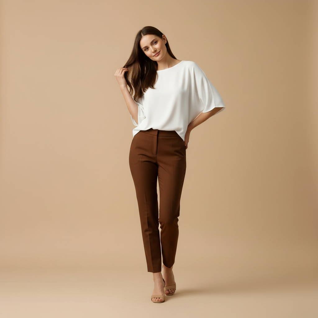 Lyra – Dopasowane Spodnie o Długości do Kostki