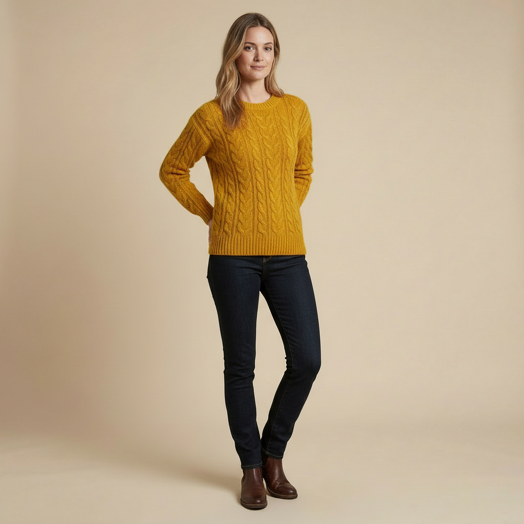 Clara – Sweter o Splocie Warkoczowym