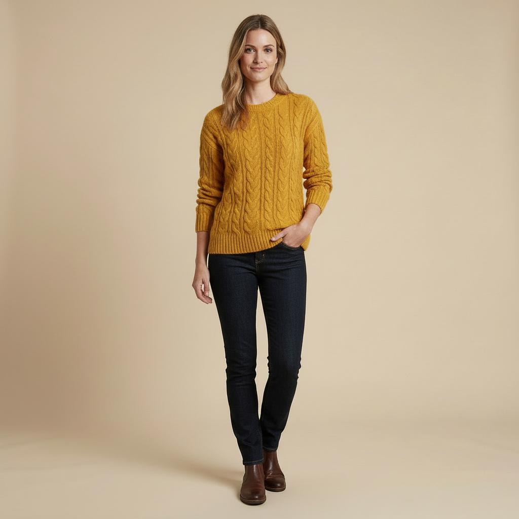 Clara – Sweter o Splocie Warkoczowym