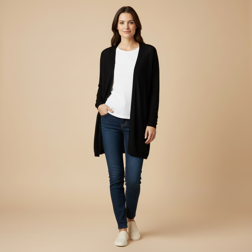 Serena – Lekki Kardigan z Długim Rękawem