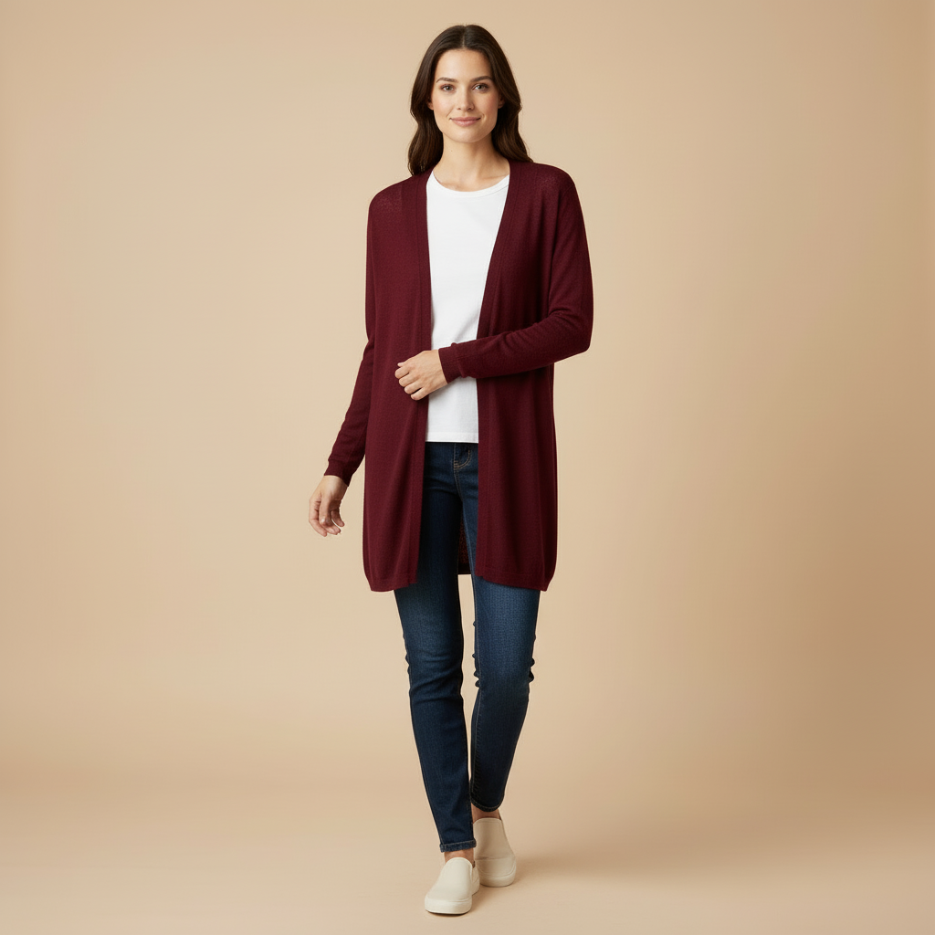 Serena – Lekki Kardigan z Długim Rękawem